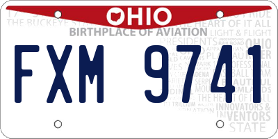 OH license plate FXM9741