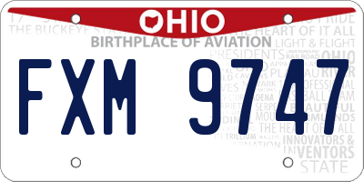 OH license plate FXM9747