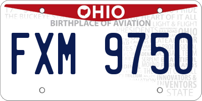 OH license plate FXM9750