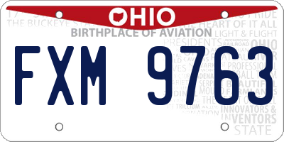 OH license plate FXM9763