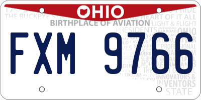 OH license plate FXM9766