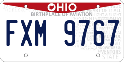 OH license plate FXM9767