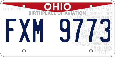OH license plate FXM9773