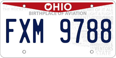 OH license plate FXM9788