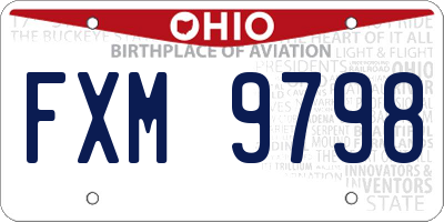 OH license plate FXM9798