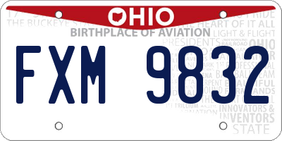 OH license plate FXM9832