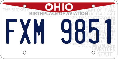 OH license plate FXM9851