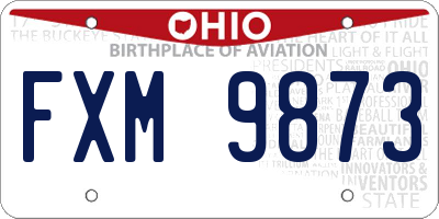 OH license plate FXM9873