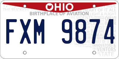 OH license plate FXM9874