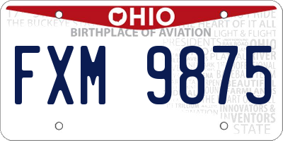 OH license plate FXM9875