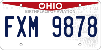 OH license plate FXM9878