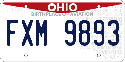 OH license plate FXM9893