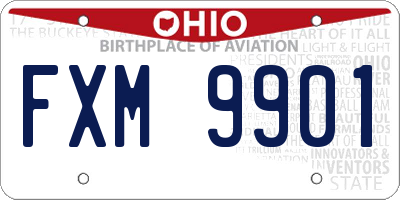 OH license plate FXM9901