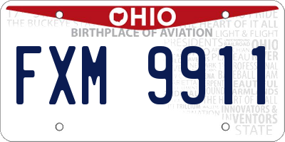 OH license plate FXM9911