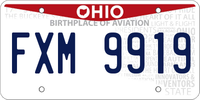 OH license plate FXM9919