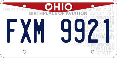 OH license plate FXM9921