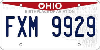 OH license plate FXM9929