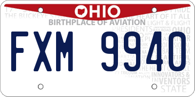 OH license plate FXM9940