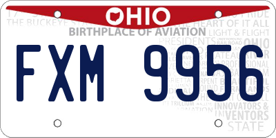 OH license plate FXM9956