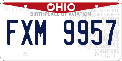 OH license plate FXM9957