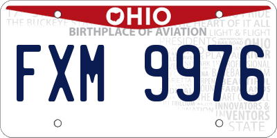 OH license plate FXM9976