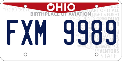 OH license plate FXM9989