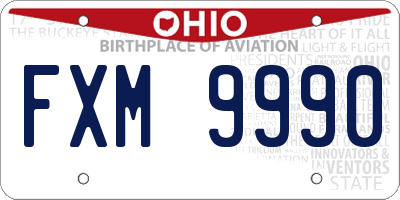 OH license plate FXM9990