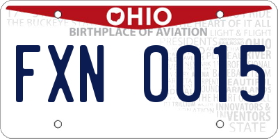 OH license plate FXN0015