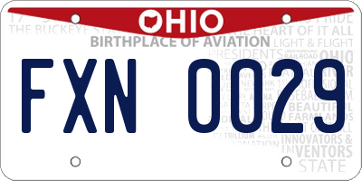 OH license plate FXN0029