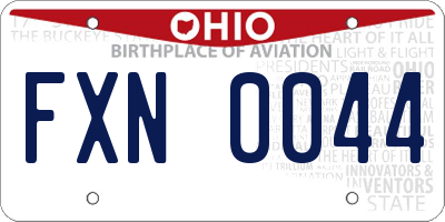 OH license plate FXN0044