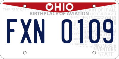 OH license plate FXN0109