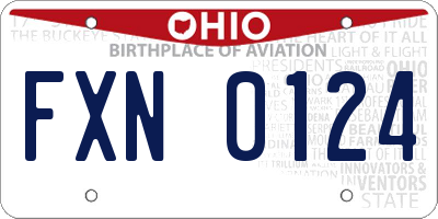OH license plate FXN0124