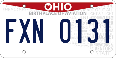 OH license plate FXN0131