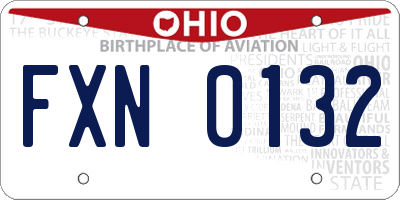 OH license plate FXN0132
