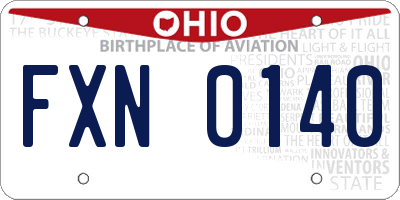 OH license plate FXN0140