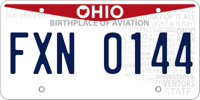 OH license plate FXN0144