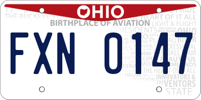 OH license plate FXN0147