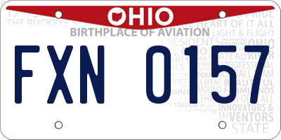 OH license plate FXN0157