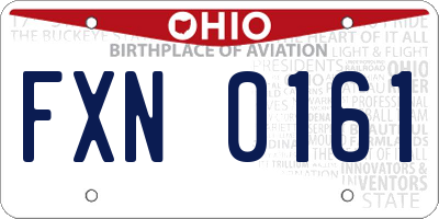 OH license plate FXN0161
