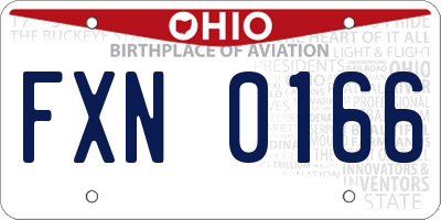 OH license plate FXN0166