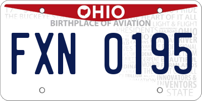 OH license plate FXN0195