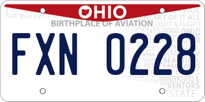 OH license plate FXN0228