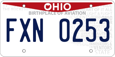 OH license plate FXN0253