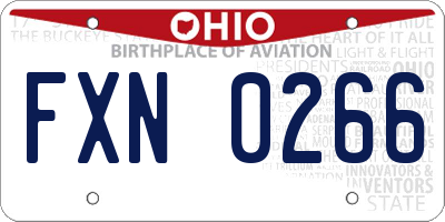 OH license plate FXN0266