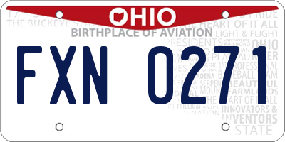 OH license plate FXN0271