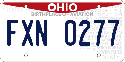 OH license plate FXN0277