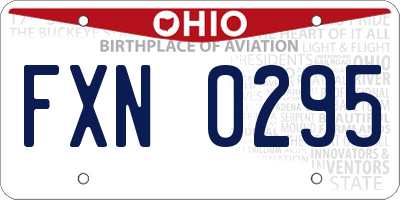 OH license plate FXN0295