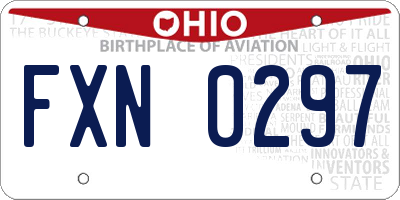 OH license plate FXN0297