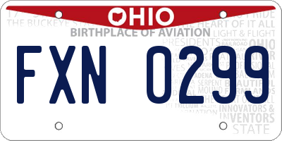 OH license plate FXN0299