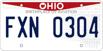 OH license plate FXN0304